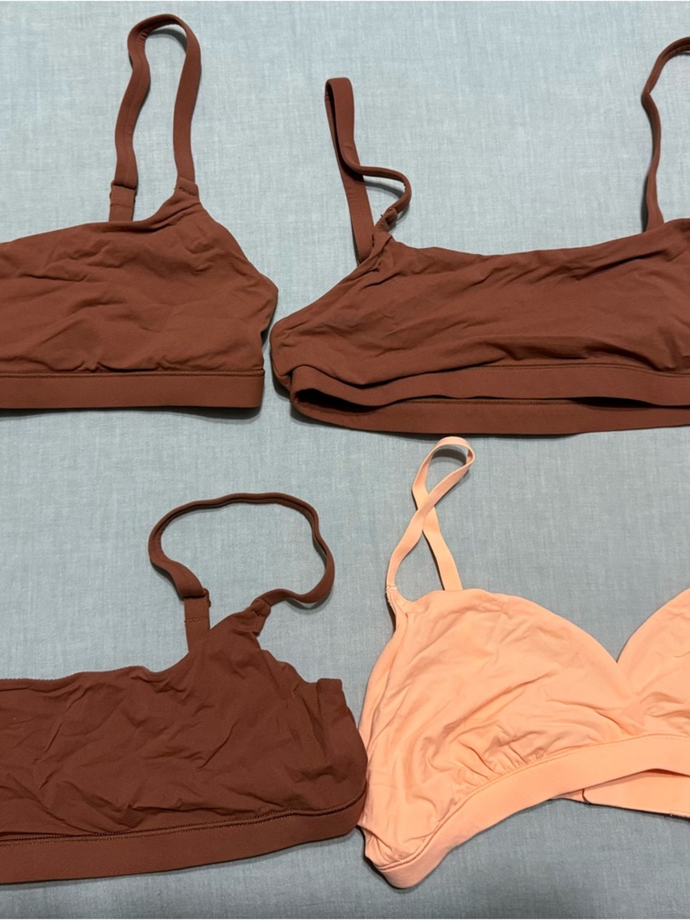 SKIMS Womens Brown, Red Peach Bralette Pack(5) bundle